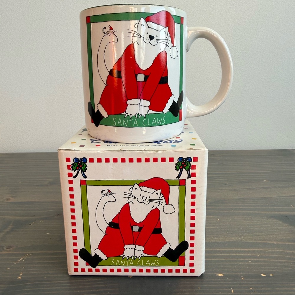 Vintage Santa Claws Christmas mug